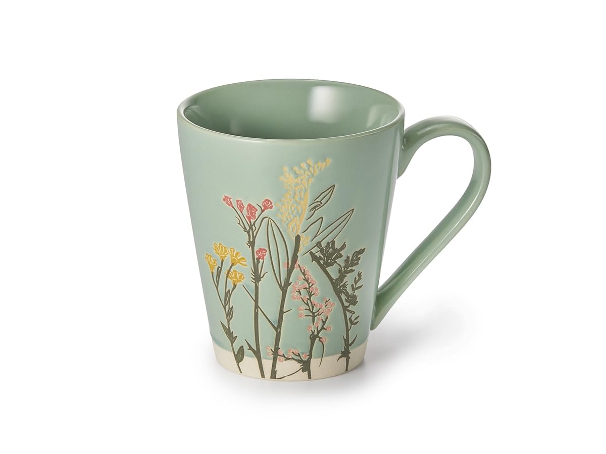 Teemando 6 X Becher Hina Steinzeug mit Relief 0,35 l H 13,2 cm, Ø 10,9 cm = 6 Becher von Cha Cult