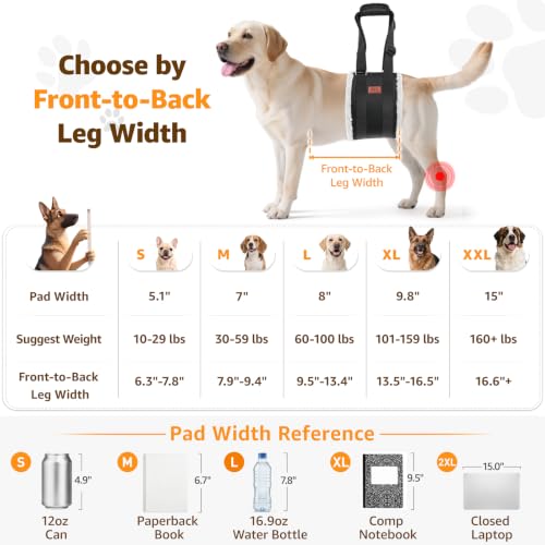 Image of Adjustable Dog Sling for Large Dogs Hind Leg Support Weak Legs Mobility Aid