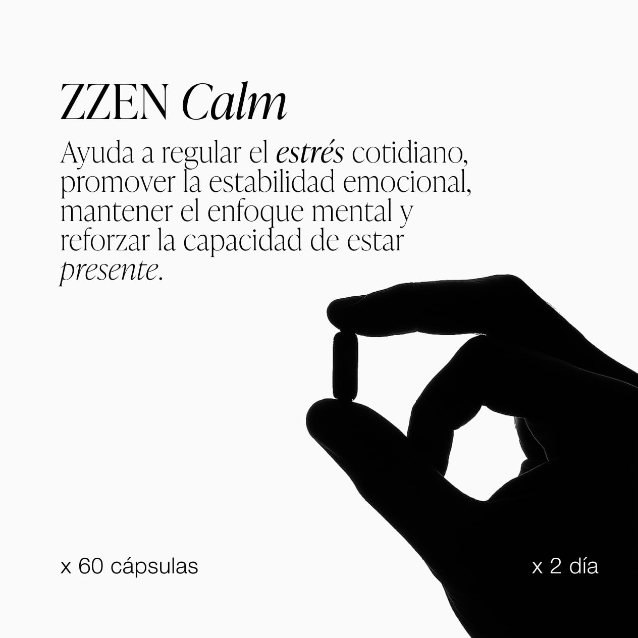 ZZEN Calm - Ashwagandha KSM-66 de 600 mg con Azafrán y Melissa, Extracto de la Raíz de Withania Somnifera, 60 Cápsulas Veganas y Naturales, Suplemento Adaptógeno
