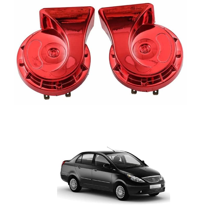 LOVMOTO Universal Car Horn Truck Horn 12V Horn Waterproof High Low Tone Universal Fit Super Loud Electric Snail Horn 12V Horn Kit Replacement Car Horns Comfortable For Indi-go Man-za