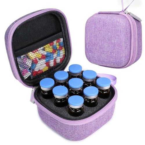 9 Slots Peptide Case for Fridge Insulin Vial Protector Case - Peptide Vial Holder Fits U-100 Vials Glp-1 Storage Insulin Vials Case Holder Organizer Bag for Diabetics Daily Use and TripsPurple