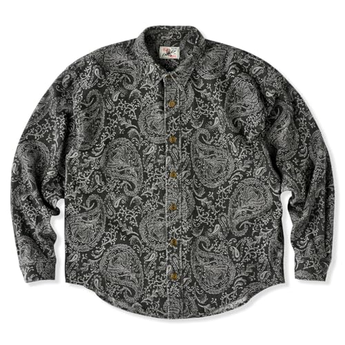 karaku] シャツ メンズ 長袖 ジャガードペイズリー総柄