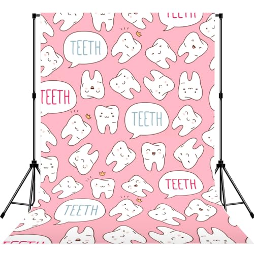 Dientes de Dentista Kawaii,Fondo fotográfico, Accesorios para Fotos de 152 x 213 cm para decoración de Fiestas y hogares.