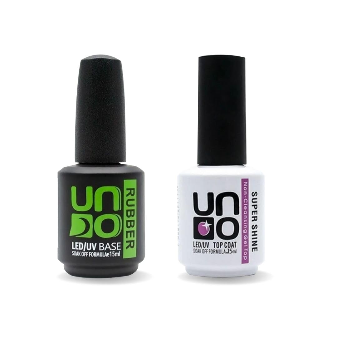 Anil Professional Cosmetics Uno Top Coat Super Shine - Uno Rubber Base Coat 15ml