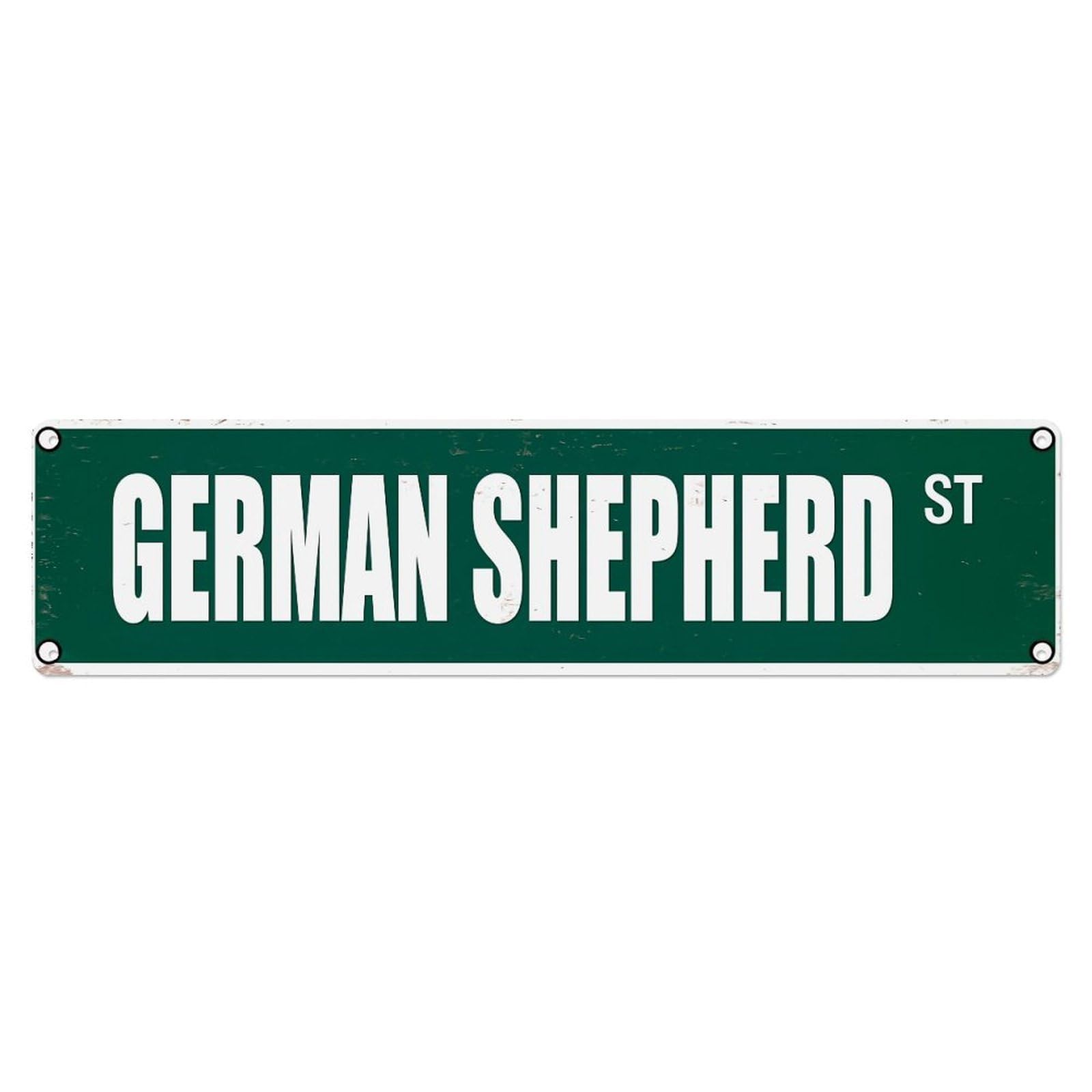 German Shepherd Street Sign Metal Tin Sign Plaque
