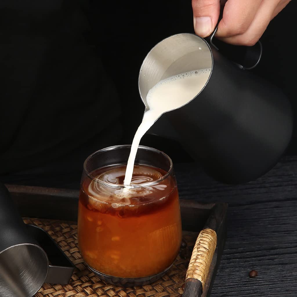 Ręczny dzbanek do spieniania mleka Craft Coffee Latte Artystyczny dzbanek do spieniania kawy Garland ze stali nierdzewnej Kubek z pianką mleczną Krem do serwowania kawy Akcesoria /360(600ml)