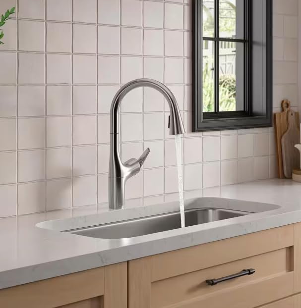 KOHLER Safia 1-Handle Pull Down Sprayer Kitchen Faucet with Integrated Soap Dispenser