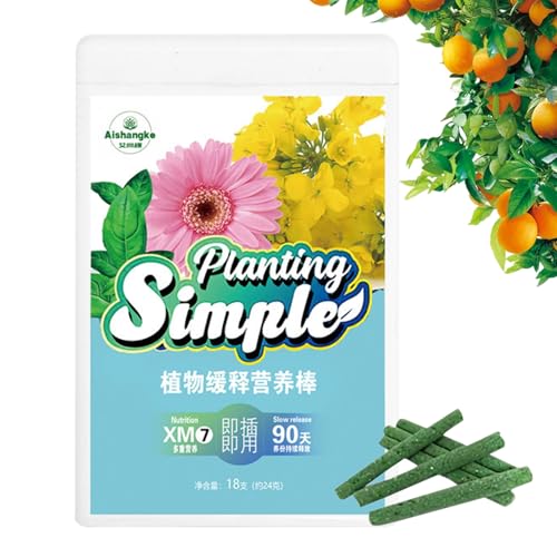 Spikes Per Alimenti Vegetali Biologici - Bastoncini Fertilizzanti Per Piante D'appartamento | Confezione Da 18 Punte Alimentari Per Piante Da Interno, Barrette Nutrizionali Per Fertilizzanti Per Alber