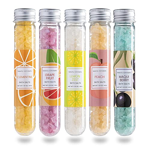 B.c Beauty Concepts Aromatherapy Bath Salts- 5 Pack Epsom Salts For Soaking, Relaxing Bath Spa Set, Scented In Lemon Zest, Peach, Grapefruit, Clementine, Maqui Berry #TOP27
