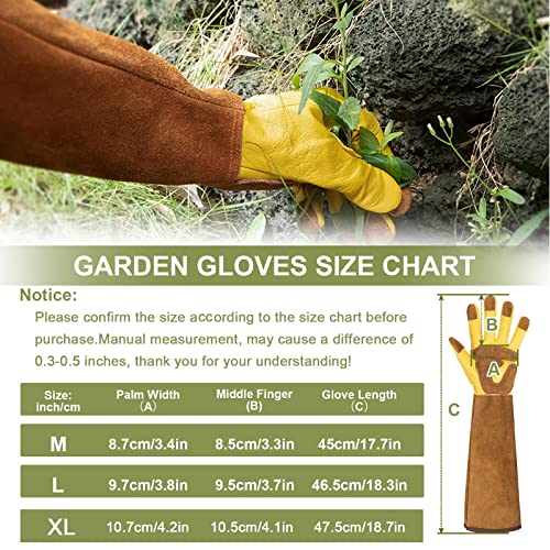 Woheer QIRUIMAYI-1 Long Gardening Gloves For Women Thorn Proof,Rose Pruning Cowhide Leather Garden Gloves thumb #1