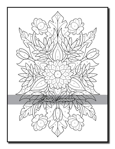 Color by Number Flowers: An Adult Coloring Book with Fun, Easy, and Relaxing Coloring Pages (Color by Number Coloring Books) - Image 25