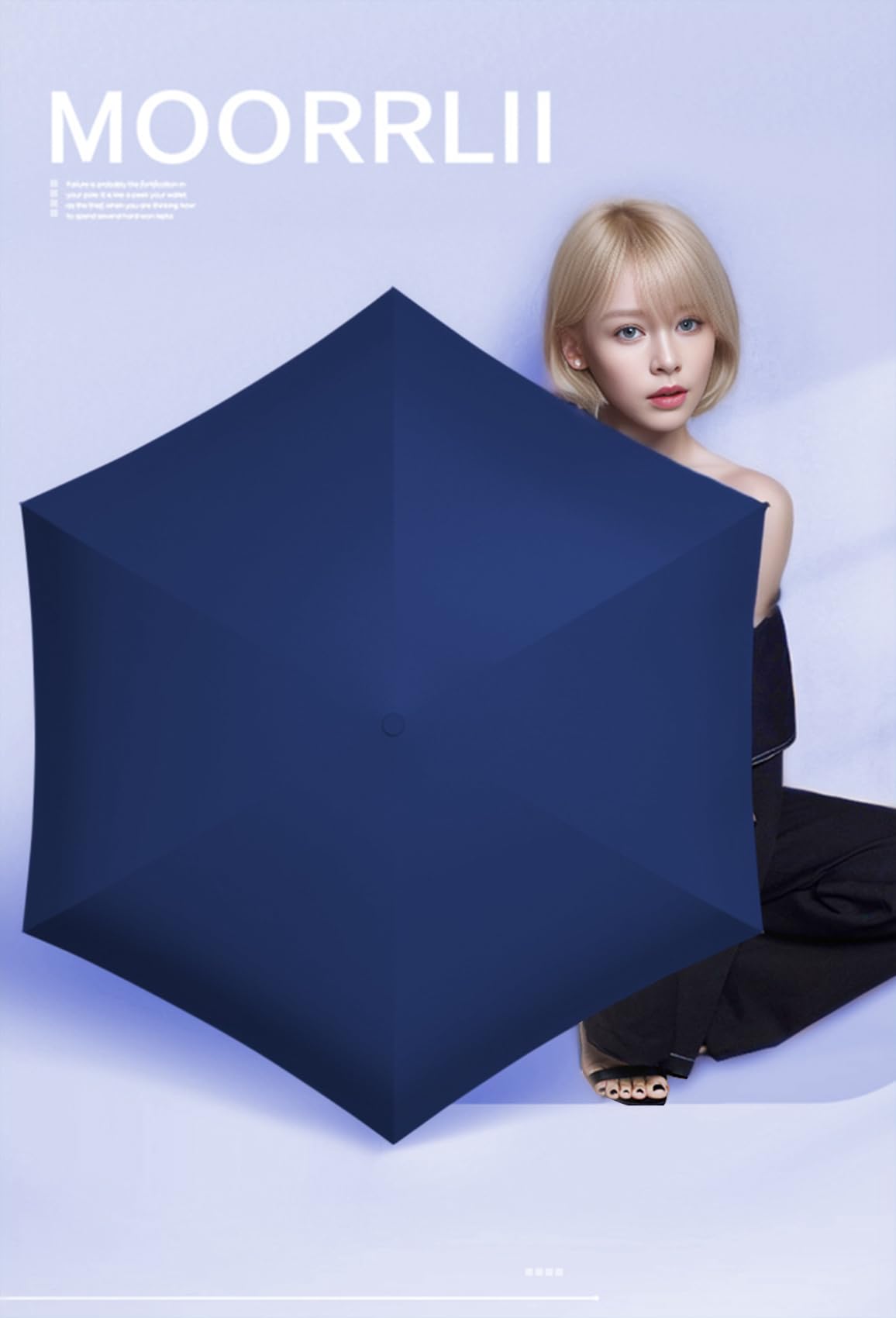 Moorrlii Travel Mini Ombrello per Borsa Con Caso-Piccolo Compatto Ombrello UV Protezione Sole-Leggero Piccolo Ombrello Tasca Con Caso Per Donne, Ragazze