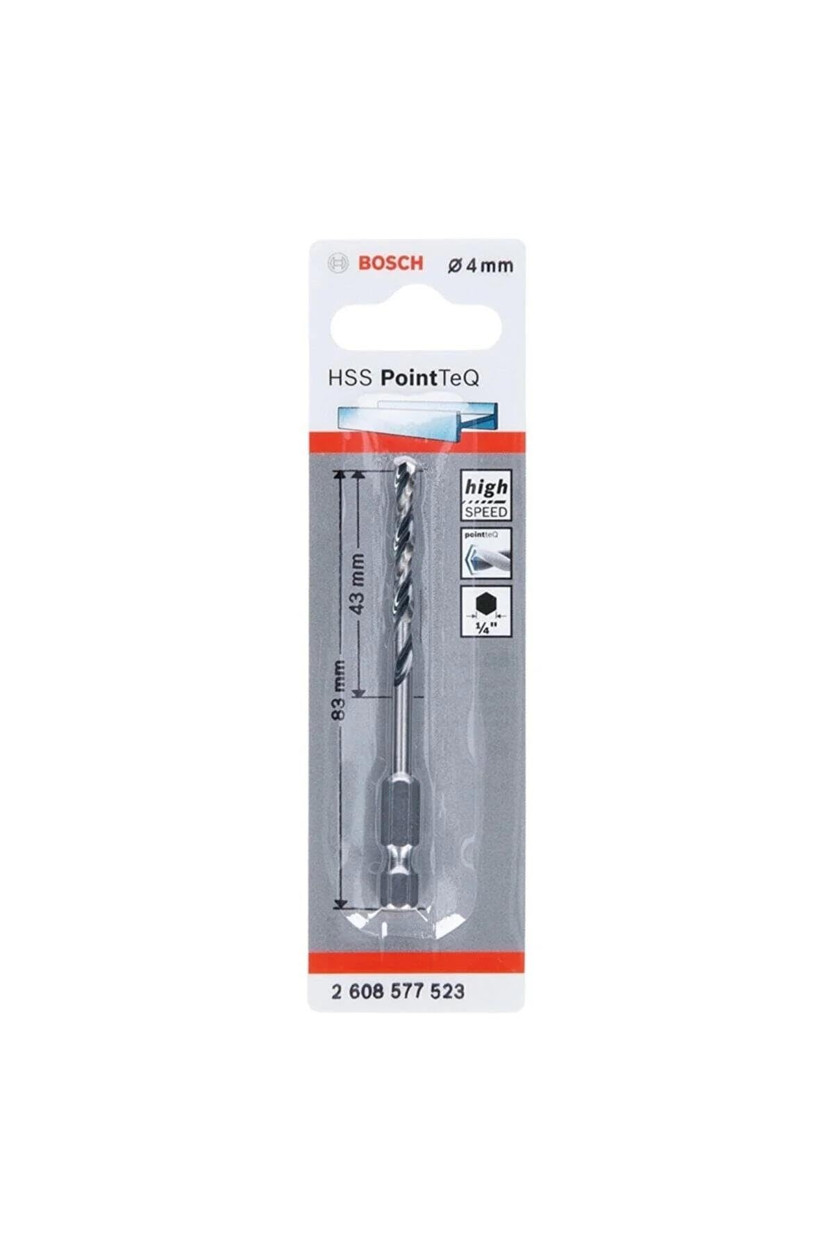 Bosch Multicolor Professional Pointteq Hex Drill Bit (For Metal, Ø: 4.0 Mm, Total Length: 83 Mm, ¼’’ Hex Shank, Accessory For Impact Drivers And Drill Drivers)