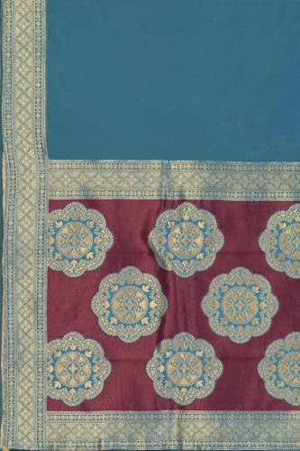 Image of PURVAJA Women's Kanjiwaram Semi-Stitched Lehenga choli