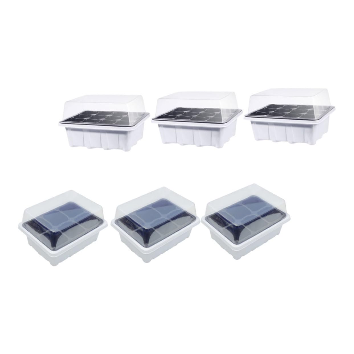 Sosoport 2 Set Scatola per Piantine Vassoi Pianta Piante Antipasto Fioriere in Piedi All'aperto Scatola di Antipasti di Verdure Piatto da Vivaio Plastica 6 Pezzi * 2