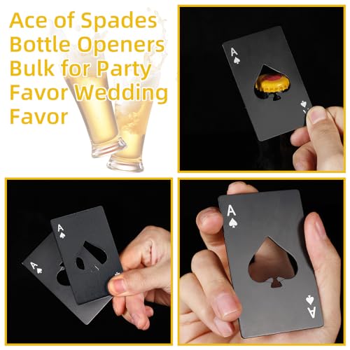 Yugada 100 Pcs Ace of Spades Bottle Openers, Metal Poker Card Credit Card Beer Bottle Opener Cap for Party Favor Wedding Favor Groomsmen Bridesmaid Gift (100 Pack) by Yugada - Image 5