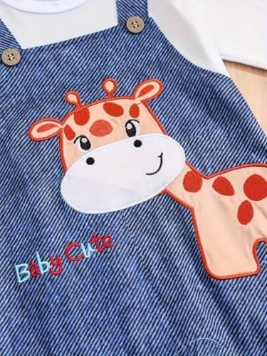 Baby Boy's Baby Cute Letters Giraffe Applique Soft Long Sleeves Outdoors Essential Ideal Gift4