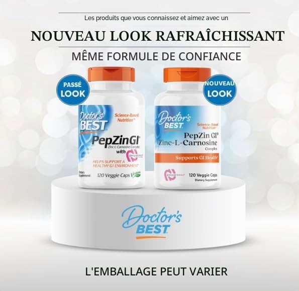 Dr. Best's Pep Zin GI, végétalien, 120 capsules