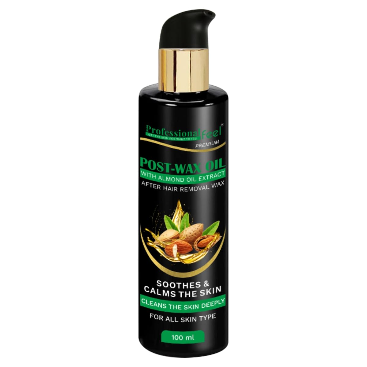 PROFESSIONAL FEEL Post Wax oil With Almold oil Extract after Hair Removal wax Oil (100 ml) |Best Solution For removing wax & Soothe skin After waxing, Shaving or any other Hair Removal |
