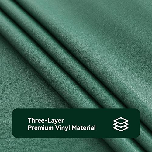Image of Romanstile Christmas 100% Waterproof PVC Tablecloth, Rectangle Oil Spill Proof Stain Resistant Vinyl Table Cloth, Wipe Clean Plastic Table Covers for Kitchen /Dining /Parties - 60 x 84 Inch, Dark Green