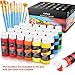 Caliart 24 Colors Acrylic Paint Set with 12 Brushes, Art Craft Paints Gifts Trendy Stuff for Adults Artists, Halloween Pumpkin Canvas Ceramic Rock Eggs Painting Kit Art Supplies