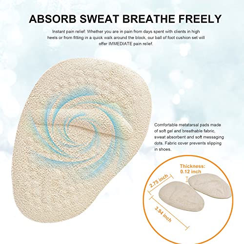 Image of Metatarsal Pads for Women Ball of Foot Cushions (2 Pairs Foot Pads) All Day Pain Relief and Comfort One Size Fits All Shoe Inserts