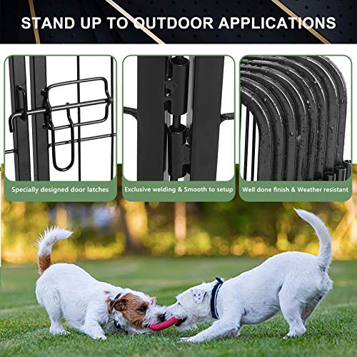 SUNCOO Dog Pen, Heavy Duty Folding Large Metal Dog Fence, Cat Puppy Rabbit Pet Exercise Playpen, Indoor Outdoor 16 Panels 40 Inches Portable Anti-Rust Yard Pet Pen Crate Cage Barrier Kennels - Thumbnail 3