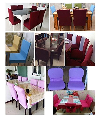Ieventstar 4 Pieces Spandex Stretch Washable Dining Room Chair Cover Protector Seat Slipcovers For All Seasons (Red, 4) #TOP3