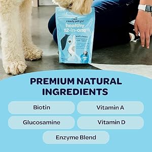 12-in-1 Dog Multivitamin Chewable Treats | Complete Multivitamin for Dogs with Glucosamine Chondroitin & Digestive Enzymes for Dogs of All Ages and Sizes | NASC Certified & Made in The USA | 90 Chews 12-in-1 Dog Multivitamin Chewable Treats | Complete Multivitamin for Dogs with Glucosamine Chondroitin & Digestive Enzymes for Dogs of All Ages and Sizes | NASC Certified & Made in The USA | 90 Chews