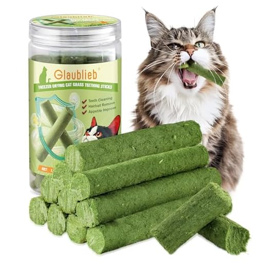 Palitos de Hierba Gatera Liofilizado, Golosina de Hierba Gatera para Gatos, Snack Liofilizado para Eliminar Las Bolas de Pelo y Limpiar los Dientes (50g)