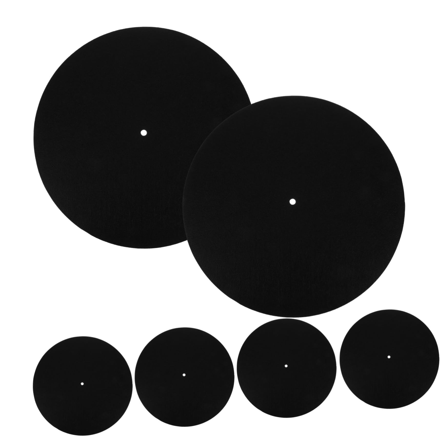 Yardwe 6 pcs Skid Platter Mats for Vinyl Record Players Thick Felt Turntable Pads Non Vibration Durable and Soft for Protecting Records