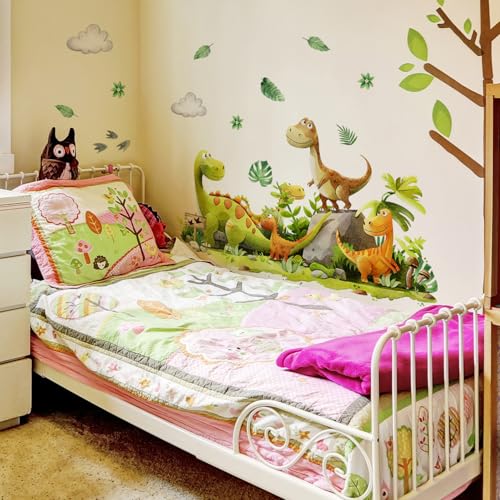 Vinilos decorativos adhesivos vinilo verde dinosaurios para pared miniatura 5