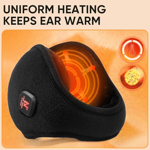 aroma season heated ear muffs for winter 1000 mah rechargable fleece ear warmers ear covers for cold weather warm gifts for women men kids