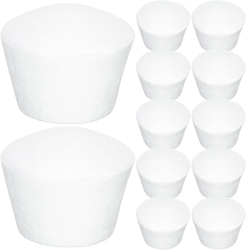 Gadpiparty 20 piezas de espuma blanca, modelo de magdalena de espuma de poliestireno, modelo de pastel falso, espuma de poliestireno expandida para