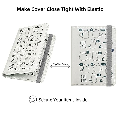 Image of WALNEW Passport Holder for Travel, RFID Passport Cover Wallet for Women Men, PU Leather Passport Book Card Holder Case with Pen, Travelling Essentials for Flying