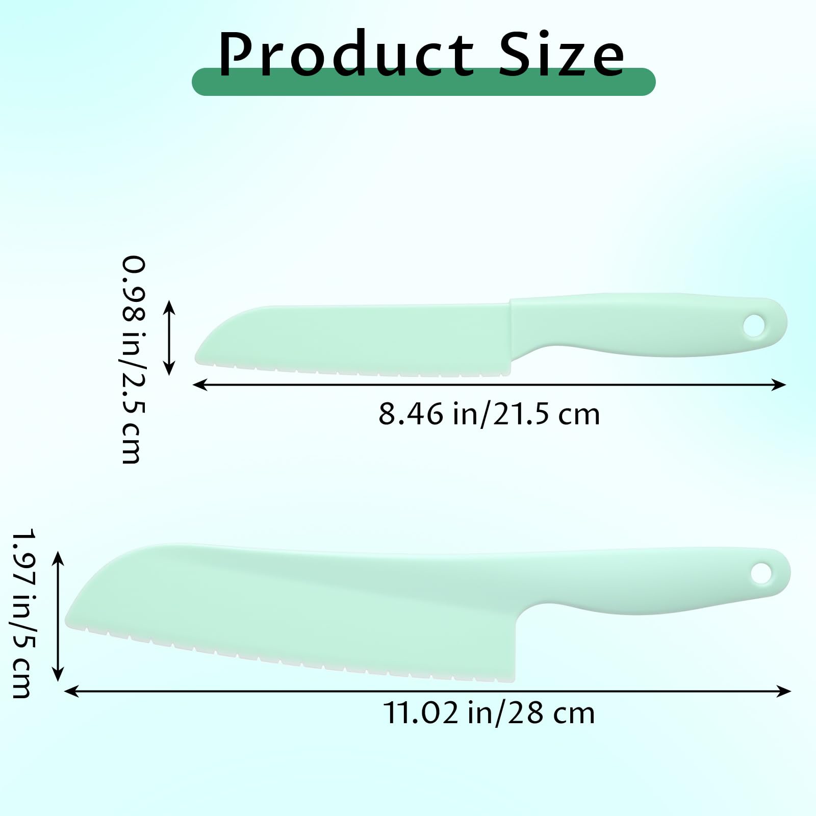 Lettuce Knives Set - 4 Pack Kids Cake Cutters -2