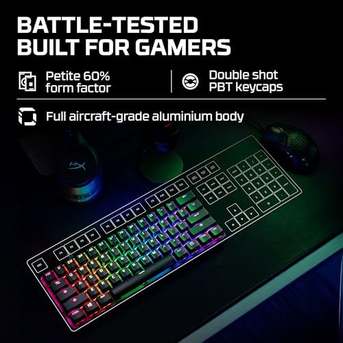 Image of Hyperx Alloy Origins 60 - USB-C Mechanical Gaming Keyboard - Ultra Compact 60% Form Factor - (Aqua Switch) - Double Shot Pbt Keycaps - RGB Led Backlit - Ngenuity Software Compatible (56R61AA#ABA)