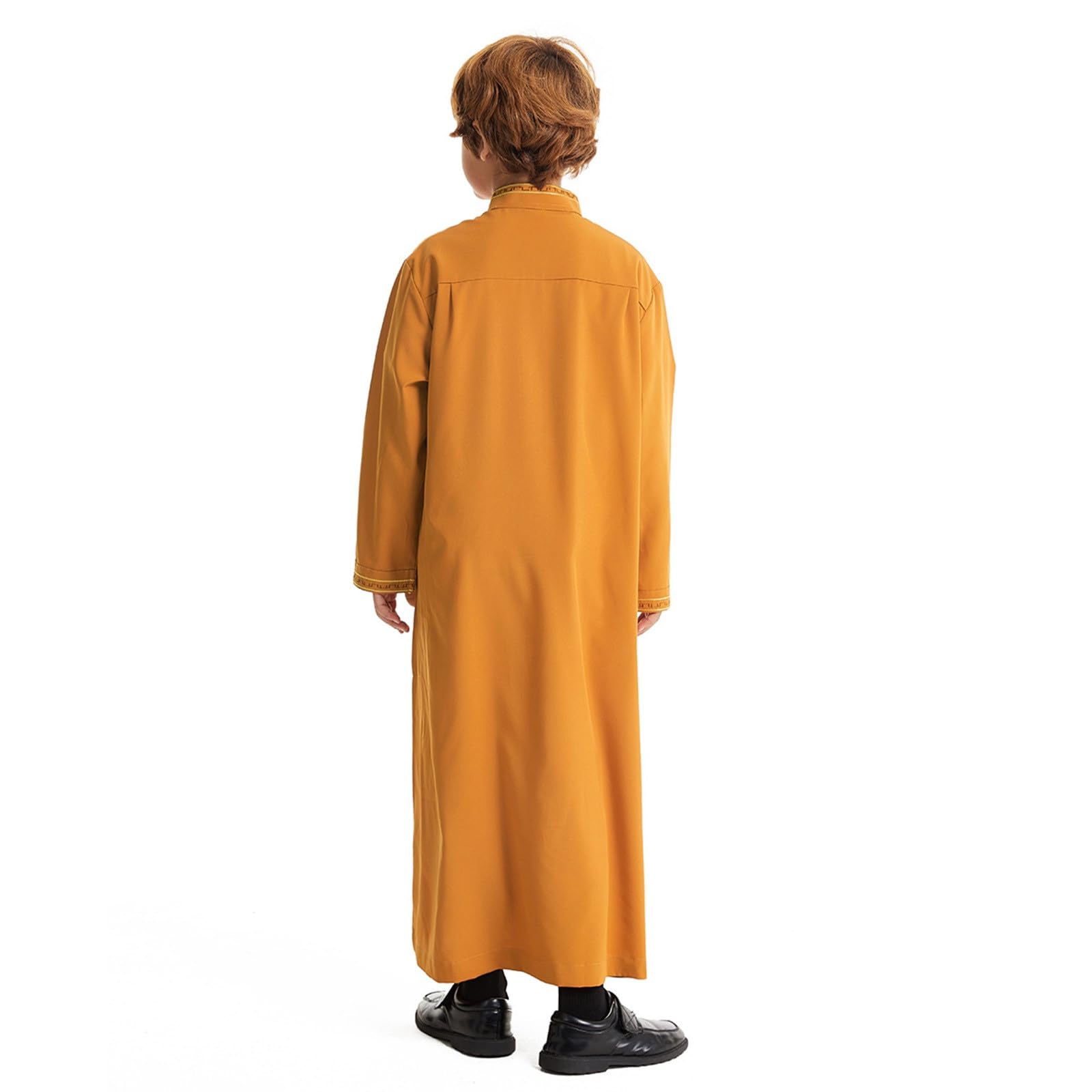 Eid ubrania dla chłopców biała Thobe muzułmańska szata z długim rękawem zapinana na guziki chłopcy Jubba z kieszeniami kaftan haftowana odzież narodowa Abaya dla dzieci na prezenty Eid i piątkowe