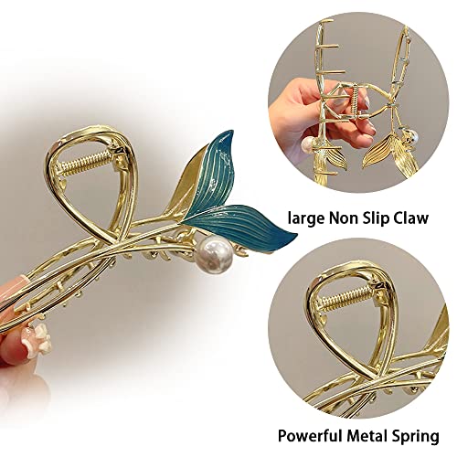 Pinzas para cabello metálicas grandes, 4 piezas miniatura 3