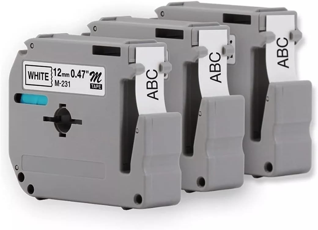 Kit Com 3x Fitas Para Rotulador Brother PT-65 PT-70 PT-80 PT-85 PT-70Bm (12MM)