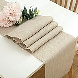 DOLOPL Table Runner Beige Table Runners 12'×72' Easy to Clean Non-Slip Heat Resistant Modern...