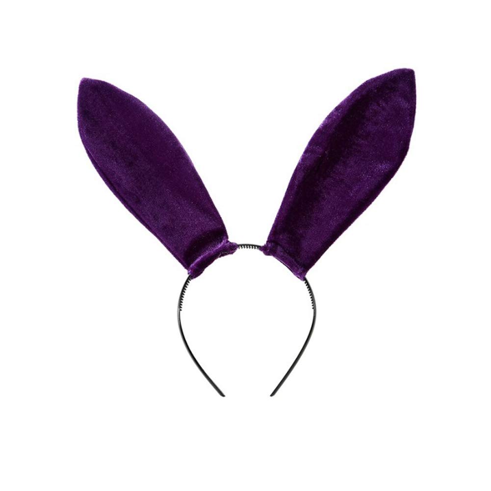 Camelliass Bunny Ears Headband Rabbit Ear Hair Band Halloween Cosplay Headpiece Hair Hoop Animal Headwear Costume Accessory (Purple)