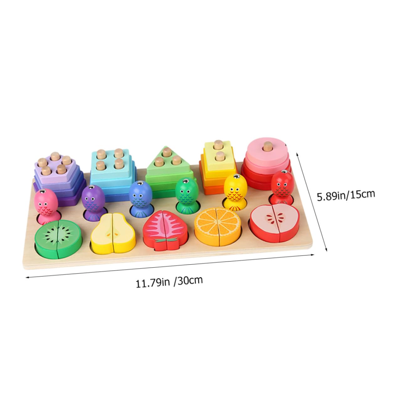 Juego De Juguetes De Madera Multiusos Tablero De Pesca y Formas a Juego para Niños, Resistente Al Desgaste, Desarrollo Cognitivo y Coordinación Mano-Ojo, Adecuado para Aprendizaje