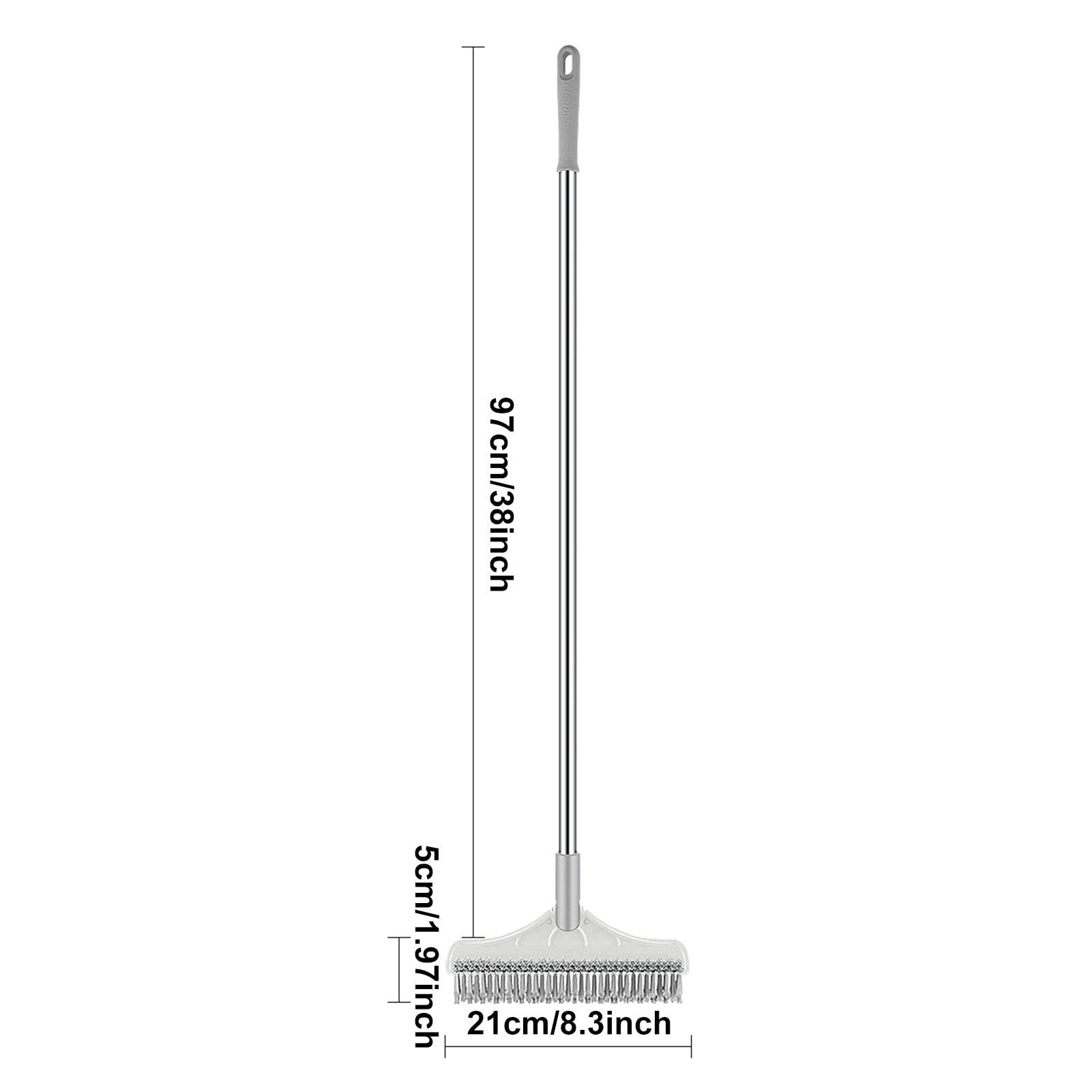 YVVV 3-in-1 reinigingsborstel voor badkamer, 130 cm, met verstelbare lange handgreep, badborstel, 180 graden draaibare schuursponsborstel, voor badkamertegels/toilet/badkuip, fixeerbare reinigingsborstel, wit