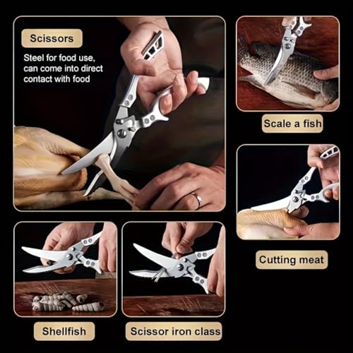 Professional Poultry Shears - Kitchen Shears for Spatchcocking Chicken and Meat Cutting, Multi-Purpose Kitchen Scissors for Food #3