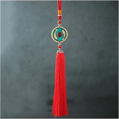 Car Interior Good Luck Pendant Car Rearview Mirror Interior Pendant Brass Relief Pisces Car Hang Pendant Car Decoration (Color : 2#)