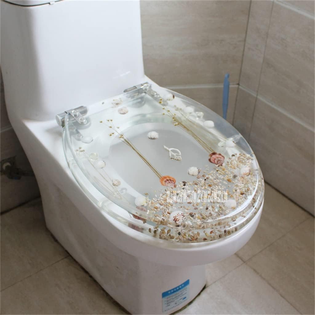 Beautiful Resin Toilet Seat Cover Stainless Steel Slow Down Mute Thickened U/v/o Universal