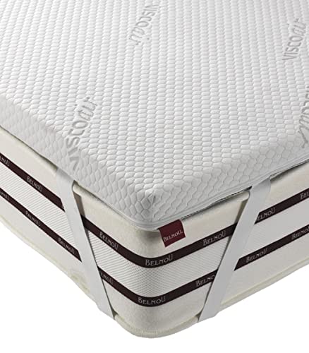 DHESTIA HOME - Topper Colchón Viscoelástico de Belnou - Color Blanco, Talla Cama 150