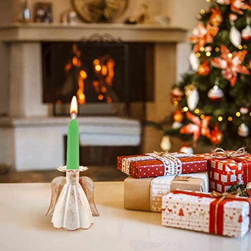 Rose Gold Angel Candlestick Holders Set Of 3 For Taper Candles Vintage Modern Decorative Centerpiece Candlestick Holder For Table Home Decor, Wedding, Dinning, Party, Mantel Housewarming Gift #TOP6