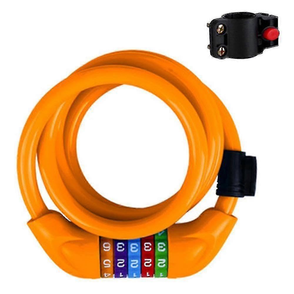 Joyhappst Image Color Christmas Bicycle Combination Lock With 5 Positions On Coloured Wheels Orange